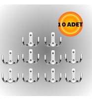 Noktalı Metal Askı Şık Portmanto Askılık Dolap Mobilya Askısı (vidalar Dahil)(10 ADET ) (Krom)