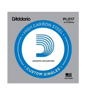 Daddario PL017 Elektro & Akustik Tek Tel 0.017 İnç - Çelik