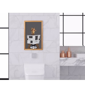 BK Home Banyo Tuvalet Dekoratif Retro Ahşap Tablo-8