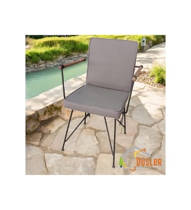 40x80 Antrasit Kumaş Biye Sırtlı Sandalye Minderi 5 cm
