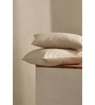 %100 Pamuk Penye Fermuarlı Yastık Kılıfı 2'li Paket Bej 50x70 cm