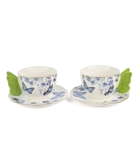 Butterfly Lovers 2li Çay Fincan Seti 250cc Mutfak Butik Porselen