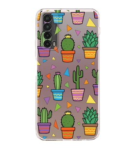 PrintiFy Huawei P Smart 2021 ile Uyumlu Water Color 4  Kamera Korumalı Şeffaf  Kılıf