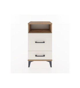 Arges Komodin Tek Raflı 2 Çekmeceli 44x30x80 Çam-Aytaşı