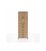 Arges Dolap 3 Raflı 7 Çekmeceli 2 Kapaklı 88x30x243 Antrasit-Çam