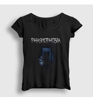 Presmono Kadın Siyah Ghost Oyun Phasmophobia T-Shirt 502782tt