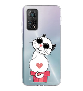 Xiaomi Mi 10T Pro  Kamera Korumalı Kapak Coolcat Tasarımlı Şeffaf  Kılıf