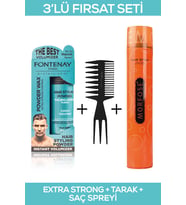 Fontenay Saç Şekillendirici Pudra Toz Wax Matt Effect + Şekil Tarağı + 400ML Saç Spreyi 3'lü Set