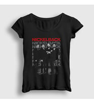 Presmono Kadın Siyah Band Rock Nickelback T-Shirt 536368tt