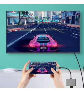 Type-c 3in1 Hdmi 4K Usb 3.0 Görüntü Veri Aktarımı Sağlar Usb Adaptör Notebook ve Macbook ile Uyumlu TC-23