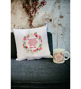 Anneler Günü Hediyesi Kupa Bardak ve Yastık Set 010 (Beyaz)