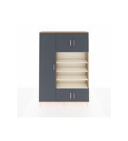 Arges Dolap 10 Raflı 5 Kapaklı 132x30x195 Çam-Antrasit/Aytaşı
