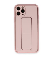 Iphone 11 Kılıf Coco Deri Standlı Kapak - Pembe