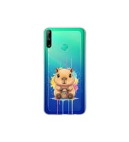 Huawei P40 Lite E ile Uyumlu Splash Kapibara Tasarımlı Şeffaf Silikon Kılıf