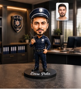 Kişiye Özel Polis Karikatürlü Biblo