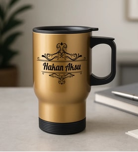 BK Gift Kişiye Özel İsimli Kulplu Çelik Bardak Termos Mug 450ml-1, Sevgiliye Hediye, Arkadaşa Hediye, Eşe Hediye