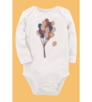 Organik Baskılı Pamuklu Unisex Bebek Body UZUNE256