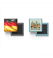 Buzdolap Magnetleri - Almanya Bayrağı ve Berlin Posta Pulu Tema - 2'li Set Magneti