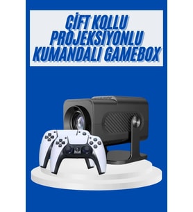 Çift Kollu Projeksiyon Game Box Kumandalı Taşınabilir