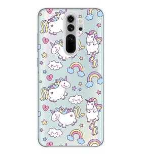 Xiaomi Redmi Note 8 PRO Uyumlu Unicorn Tasarımlı Şeffaf Telefon Kılıfı