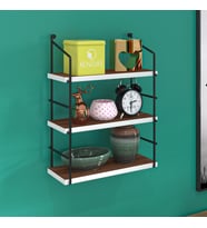Kenzlife mutfak banyo duvar rafı junzi mat ceviz suntalam 070(Y)*40(G)*15(D)3 KATLI (Siyah)