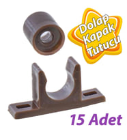 15 Adet Mobilya Dolap Kapak Plastik Çıt Çıt Kahverengi
