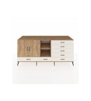 Kronos Konsol 4 Raflı 7 Çekmeceli 2 Kapaklı 220x59x99 Çam-Çam/Aytaşı
