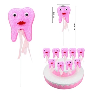 Diş Buğdayı Simli Çubuk Süs, Pembe, 30 Adet (STD)