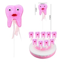 Diş Buğdayı Simli Çubuk Süs, Pembe, 30 Adet (STD)