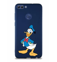 Huawei P Smart Soft Premier Kapak Donald Duck-C Tasarımlı Silikon Kılıf - Lacivert (Şeffaf)