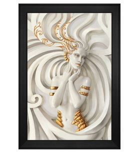 Kadın Motifli Kanvas Tablo 80 x 110 cm Siyah Çerçeve