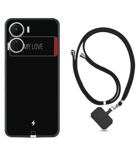 Vivo Y16 Kılıf Resimli Boyun Askılı İpli Desenli Silikon My Love 1402