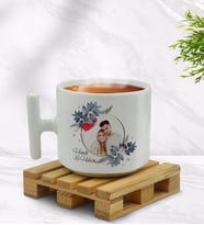 BK Gift Kişiye Özel İsimli Fotoğraflı T Kulplu Beyaz Middle Kupa Bardak-34