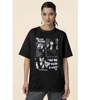 Vintage Eskitme Billie Eilish Hit Me Hard And Soft Baskılı Unisex Oversize Şarkıcı Tişört