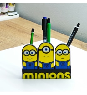 Minions Tasarımlı Neşeli Masaüstü Kalemlik - Sevimli Karakterler Ofis Organizeri