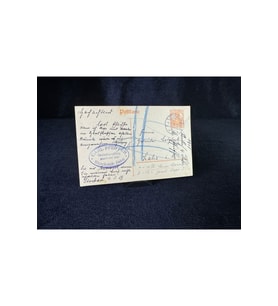 Antiye 1918 yılından Almanya Germania 7 1/2 Pfennig kendinden Pullu Postakartı