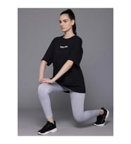 Baskılı Oversize T-shirt - Siyah