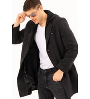 PLT8376 DEWBERRY ERKEK PALTO-DESENLİ SİYAH