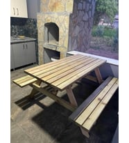 EKOPARK Ahşap 6 Kişilik Piknik Masası