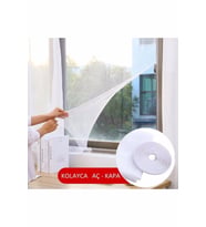 6 Adet Sineklik Yıkanabilir Pencere Sinekliği Cırt Bantlı Yapışkanlı 130cm X 150cm-swatter-windows