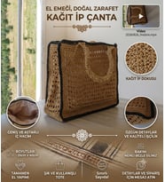 El Örgüsü Kağıt İp Plaj Çantası, Mango Model