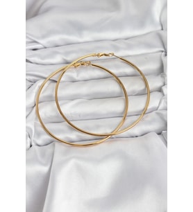 316L Çelik Gold Renk 75 mm Halka Küpe 5886