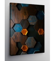Kanvas Tablo Geometrik Ahşap Dokusu