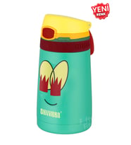 Shamobo Çocuk 350 Ml Pipetli Paslanmaz Çelik Termos Bpa İçermez 9 Renk (Açık Yeşil)