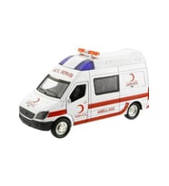 Metal Çek Bırak Sesli ve Işıklı Ambulans ( 1/36 Ölçek )