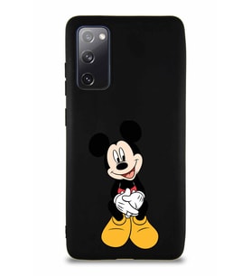 Samsung Galaxy S20 FE Soft Premier Kapak Mickey Mouse-A Tasarımlı Silikon Kılıf - Siyah (Şeffaf)