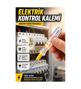 Neon Göstergeli Elektrik Kontrol Kalemi 110V–220V Yalıtkan Saplı