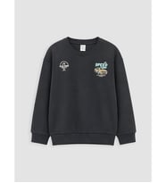 LCW Kids Antrasit Baskılı Erkek Çocuk Sweatshirt