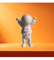 Dekoratif Astronot Obje, Taş Tozu Ham Obje Beyaz El Yapımı, Ev Dekoru, Masa Dekoru, Biblo