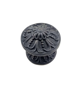 Antika Tarz Dekoratif Pirinç Çiçekli Kapı Tokmağı - 80 Mm Çap, Oksit